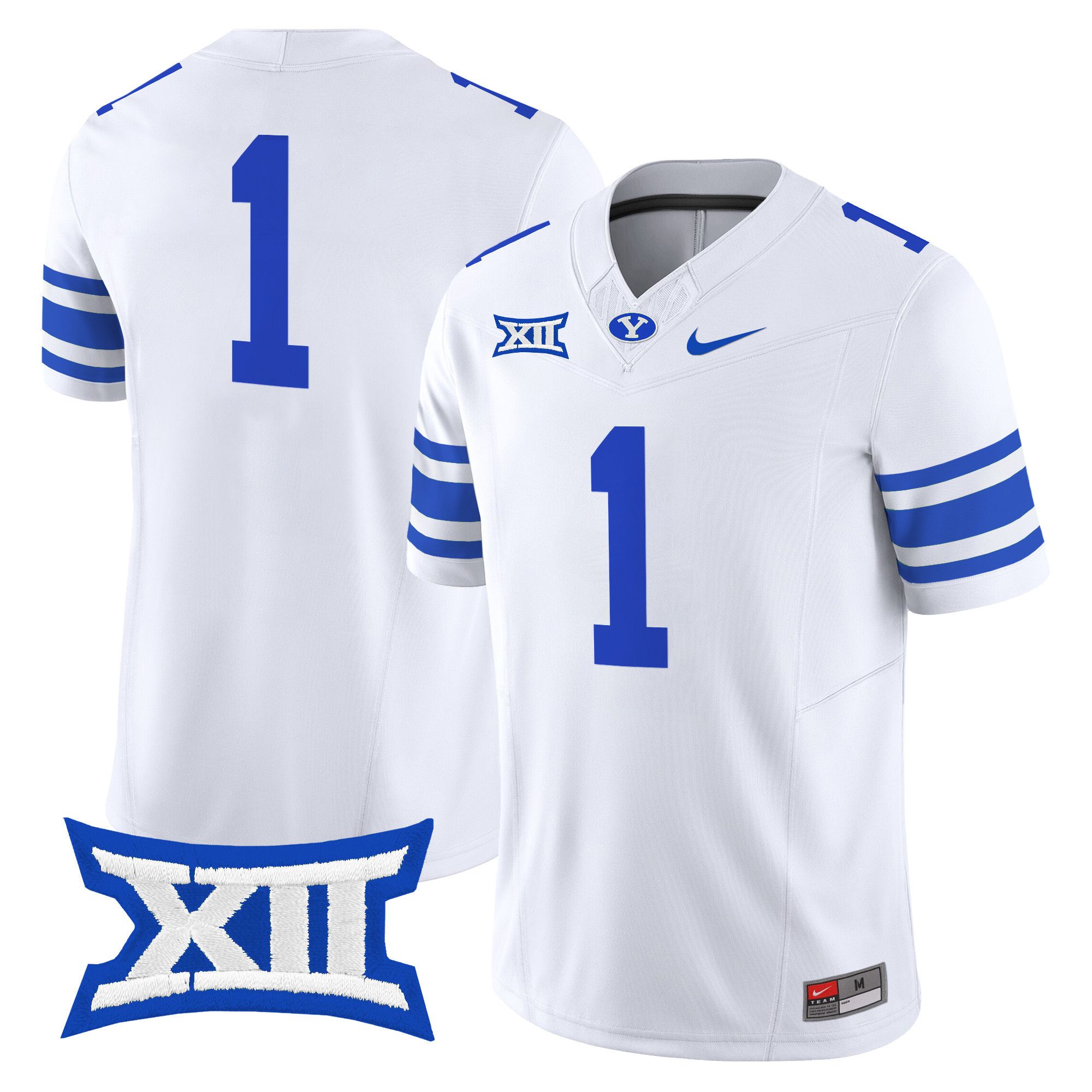 Men BYU Cougars #1 No Name White Nike 2024 Vapor Limited NCAA Jersey